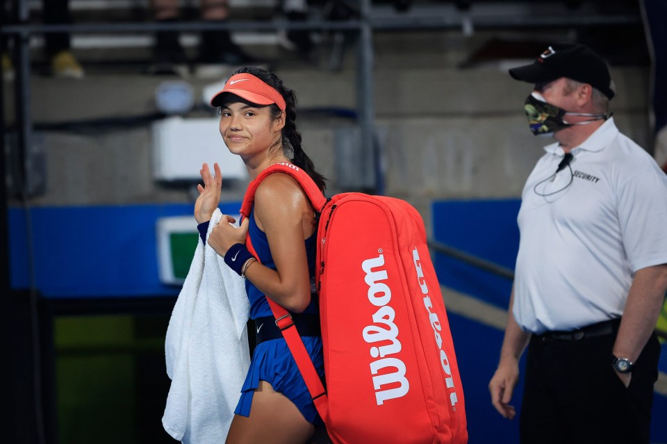 Raducanu wasn't in the best of spirits following her heavy defeat