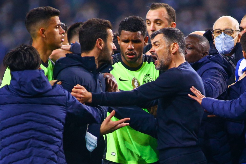 Porto's Sergio Conceicao got involved in the on-field bust up