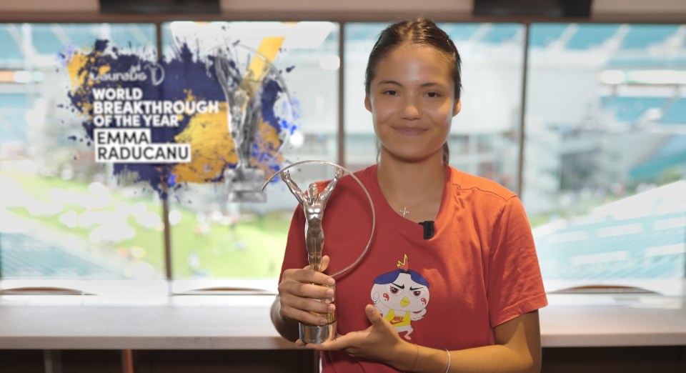 Raducanu picked up one of the top prizes at the Laureus World Sports Awards