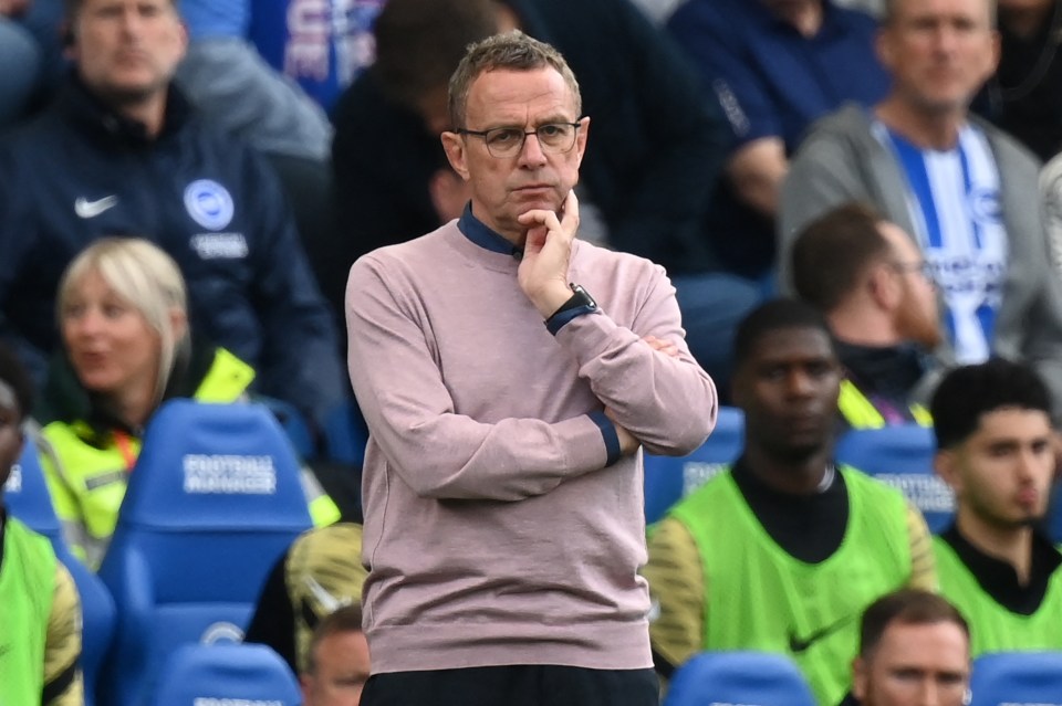 Rangnick did not look happy at what he was witnessing