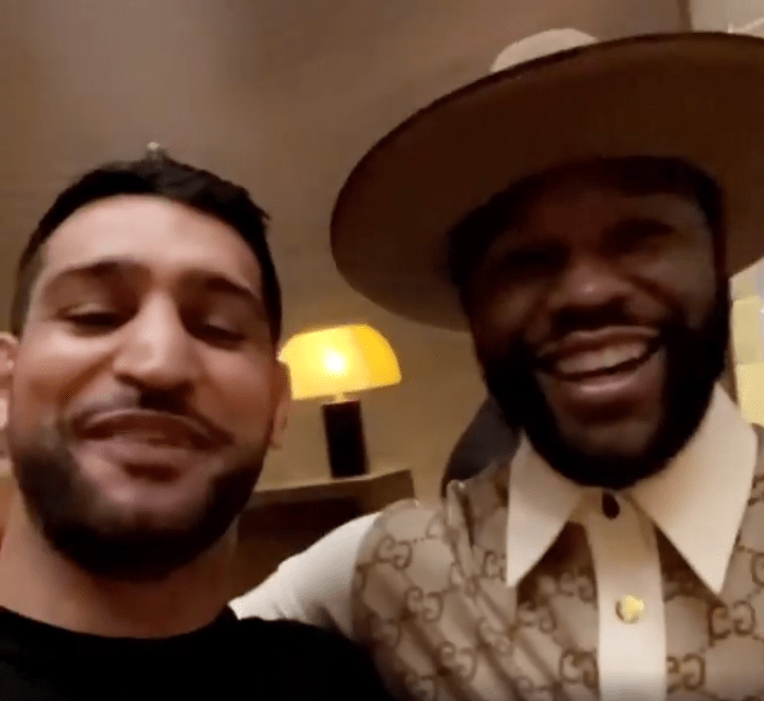 Khan and Mayweather Jr came face to face in Dubai last week