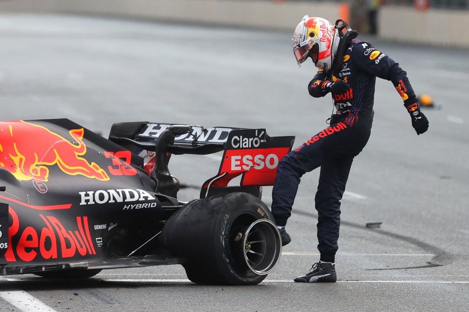 Hamilton was given an extraordinary open goal when Verstappen dramatically crashed out in Baku