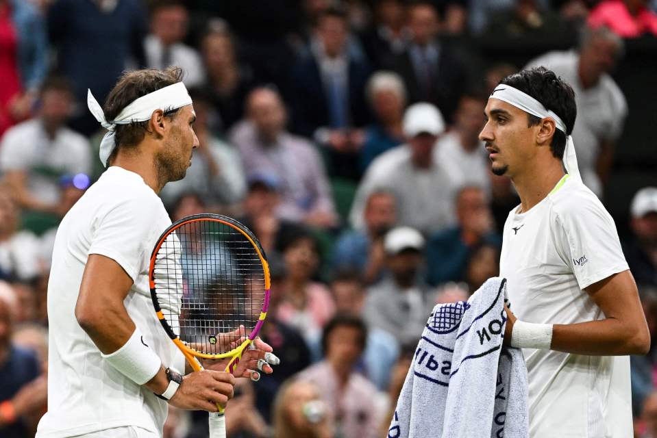 Nadal called his opponent to the net after taking issue with a noise he made