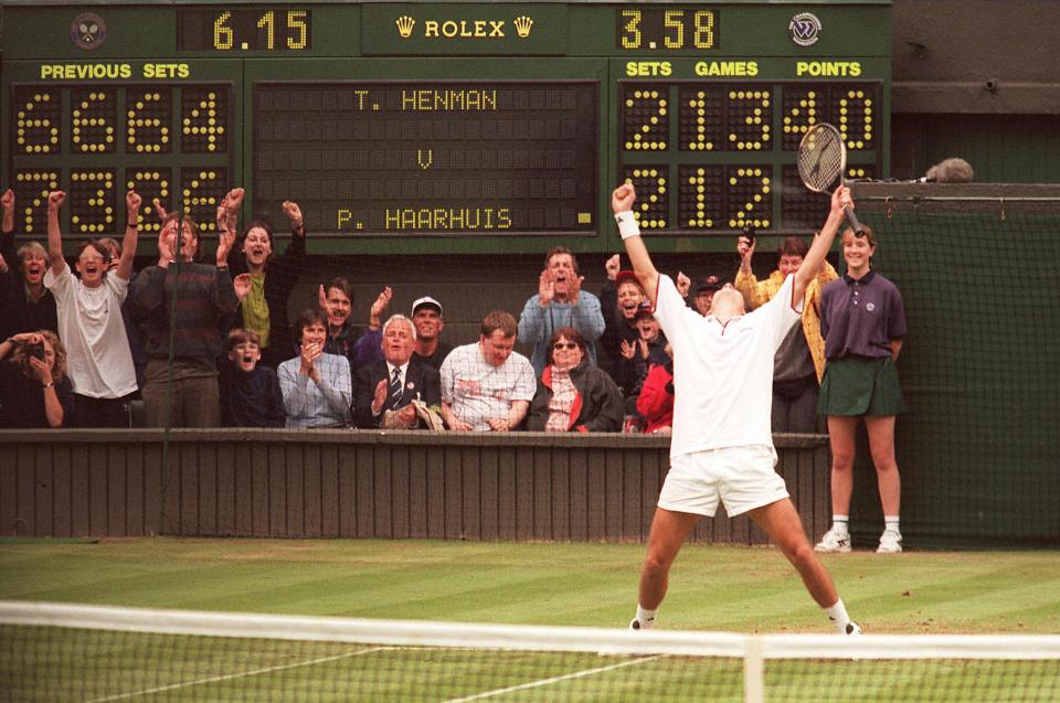Henman provided many memorable moments at Wimbledon over his brilliant career