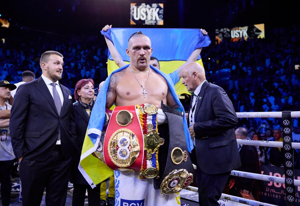Usyk holds the Ring belt at heavyweight, hence why he tops the list