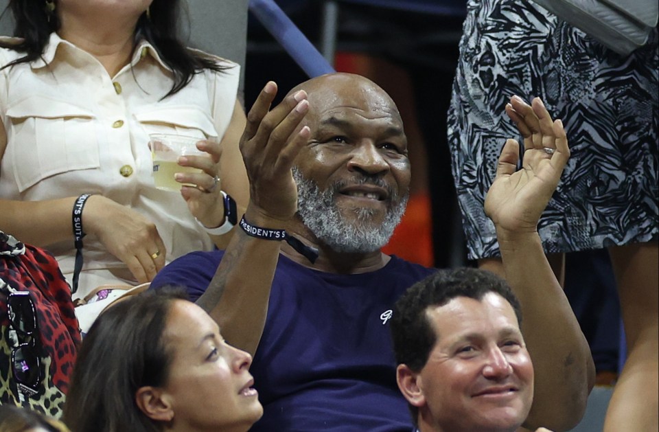 Tyson cheered on the 23-time Grand Slam champion at the US Open