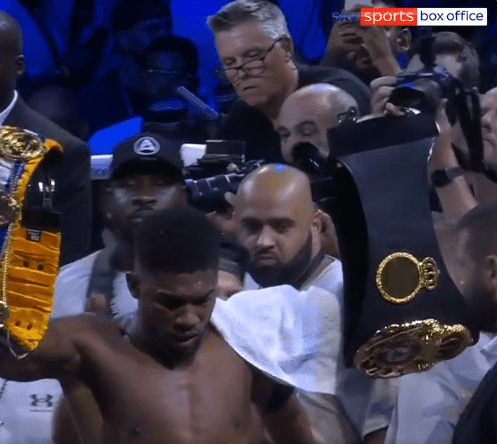 But then Joshua threw two belts out of the ring before storming off