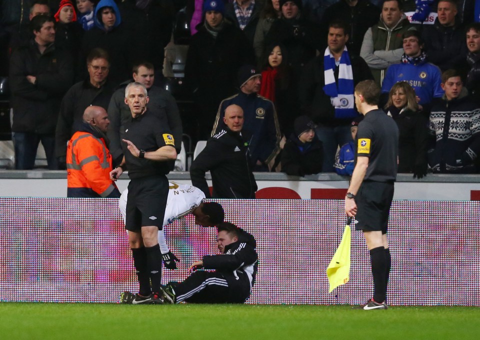 Hazard felt the youngster was time wasting by lying on the ball to prevent Chelsea taking a corner, with the player attempting to kick the ball from underneath him