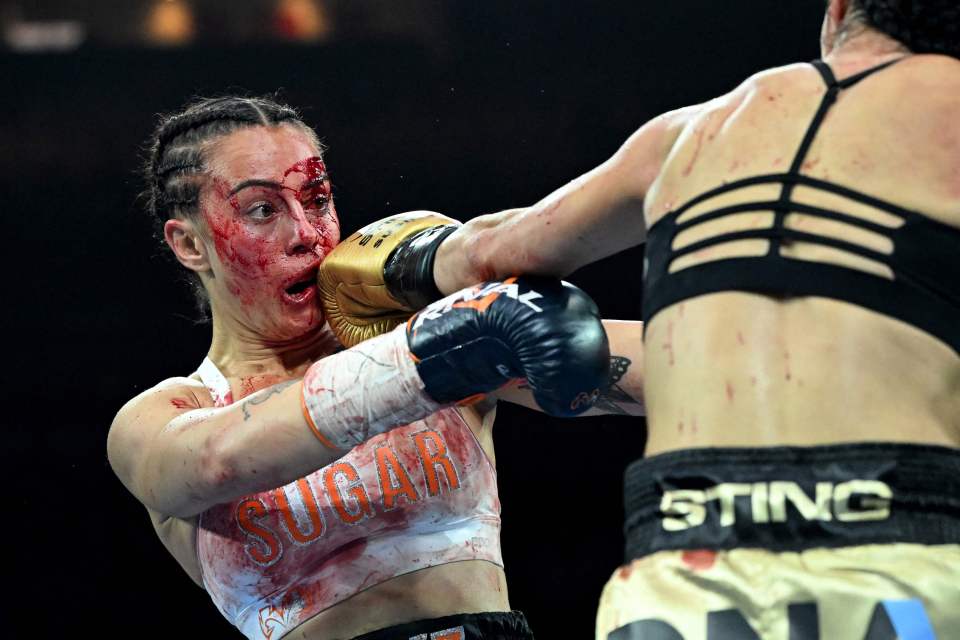 But she battled on bravely, taking punches, and landing her own