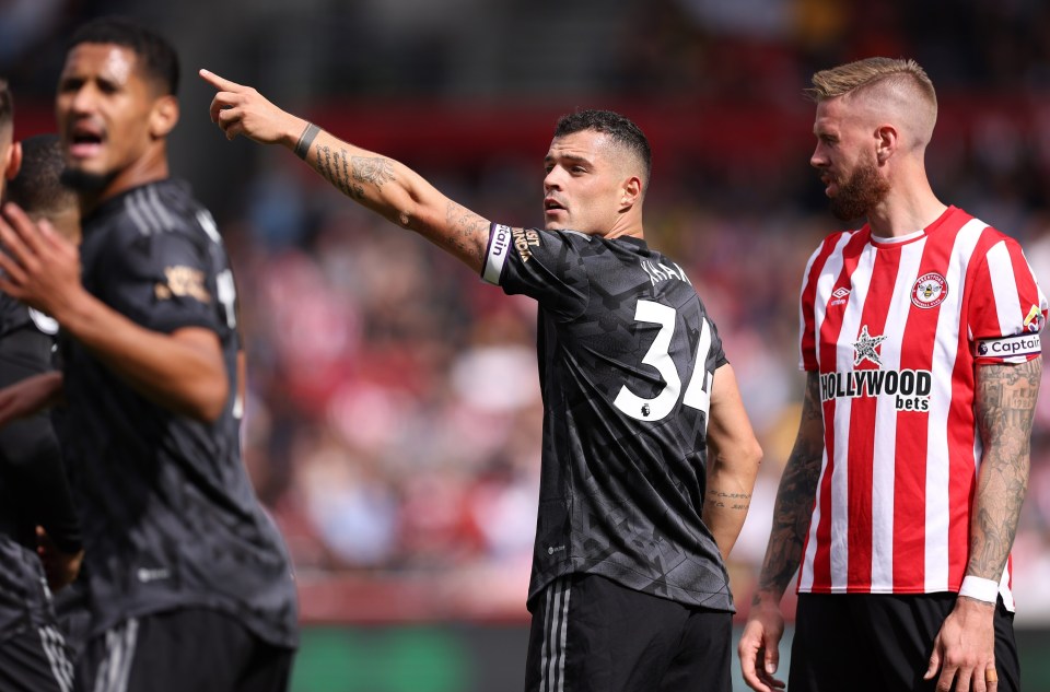 Xhaka captained Arsenal in their 3-0 win at Brentford earlier this season