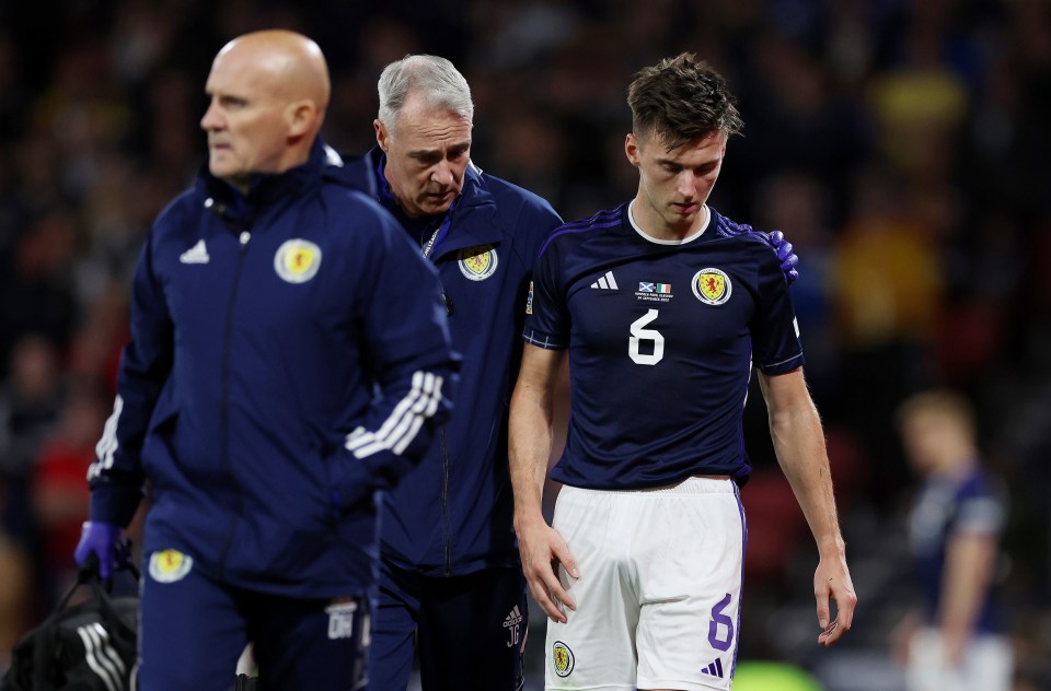 Tierney hobbled off during Scotland's clash with Ukraine as a precautionary measure due to a head injury