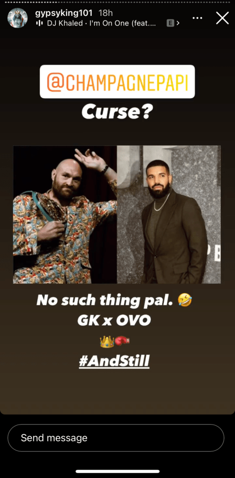 Fury wasn't letting Drake be the reason he couldn't beat Wilder