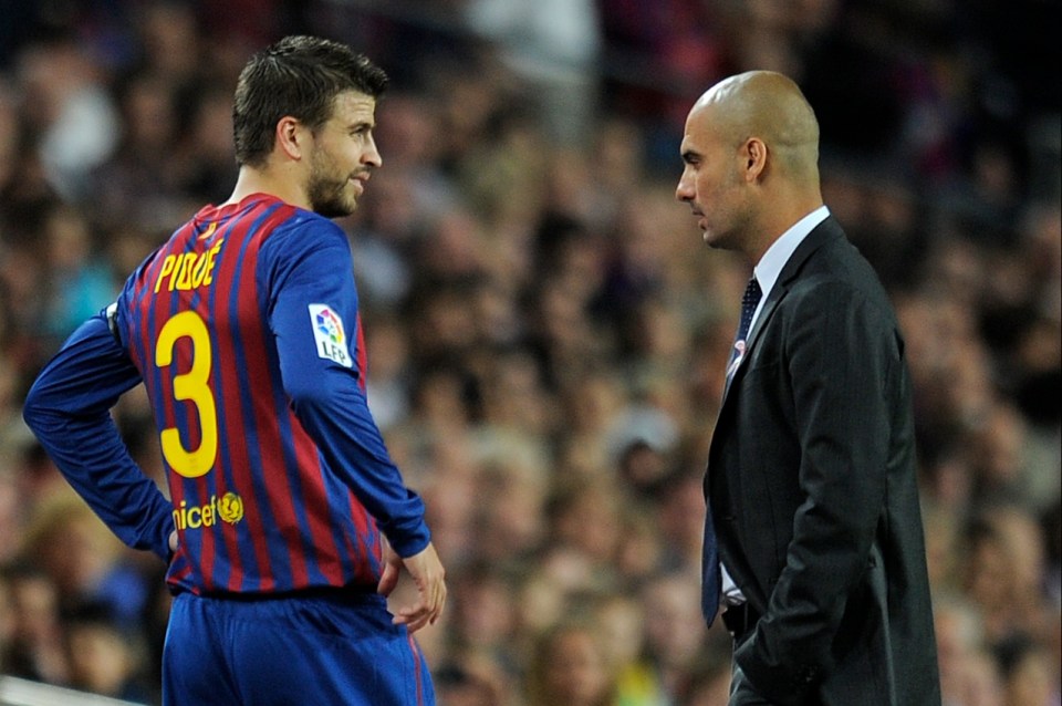 Pique spent four seasons under the current Man City boss at Barca
