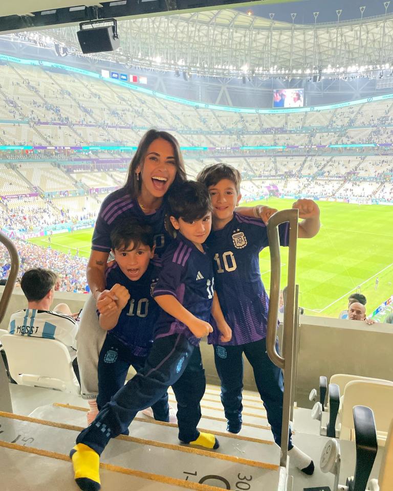 Messi's wife and children watched the Argentina hero fire the nation into the World Cup final