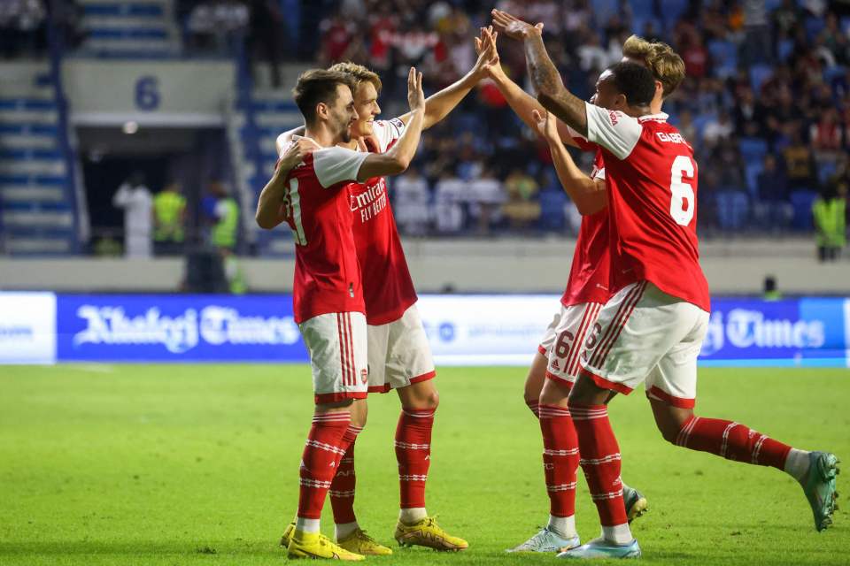 Arsenal recorded a 2-1 victory over AC Milan in a friendly on Tuesday