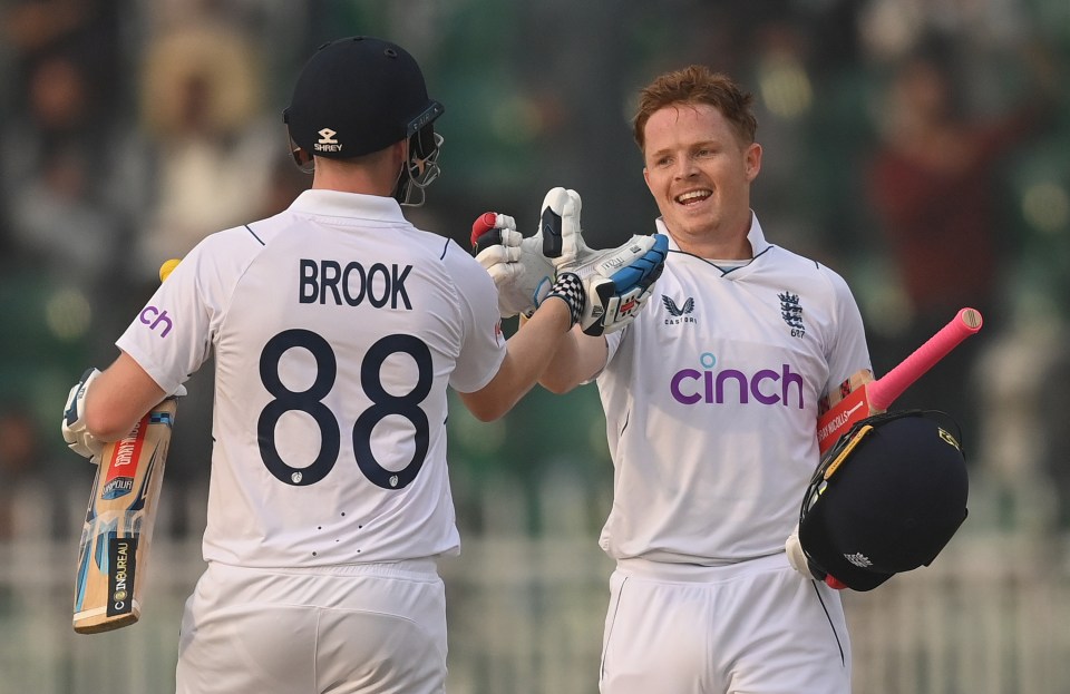 Brook and Pope had a partnership of 176 on the first day of the first Test