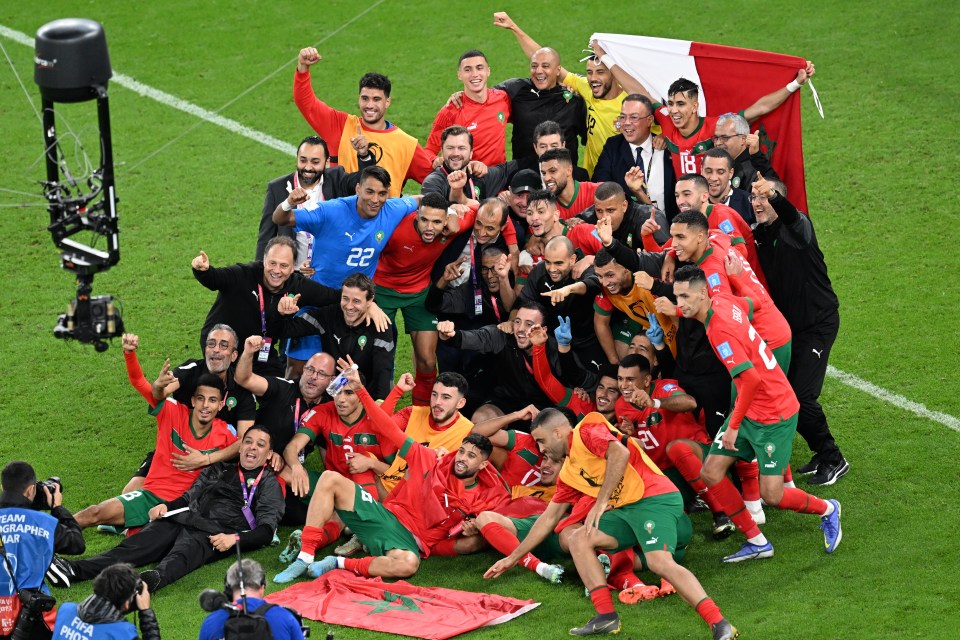 Morocco celebrated wildly after their famous victory