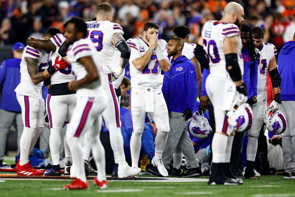 The match was suspended following the long delay while Hamlin received treatment