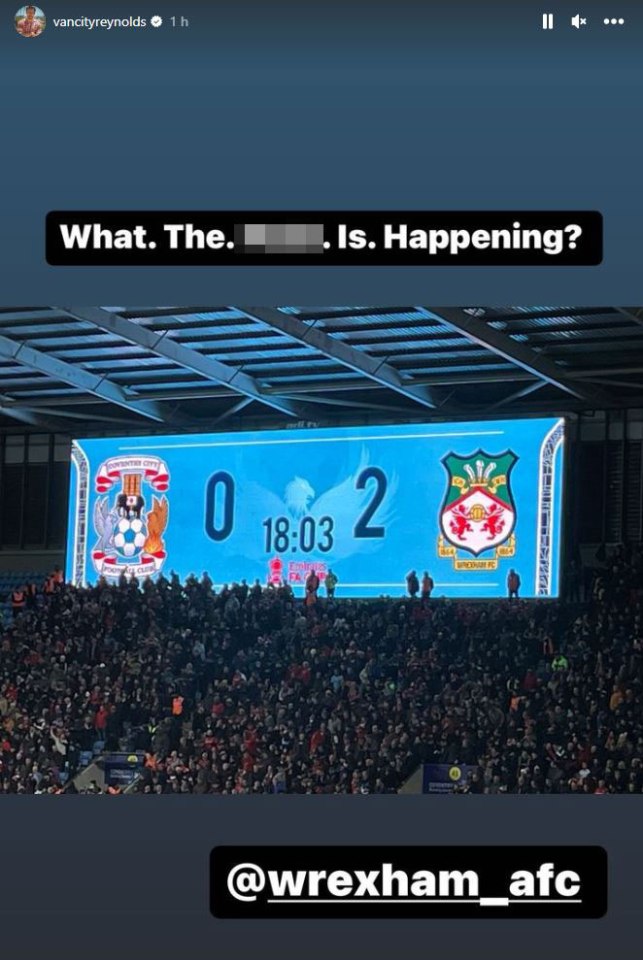 Wrexham co-owner Reynolds couldn't believe what he was watching