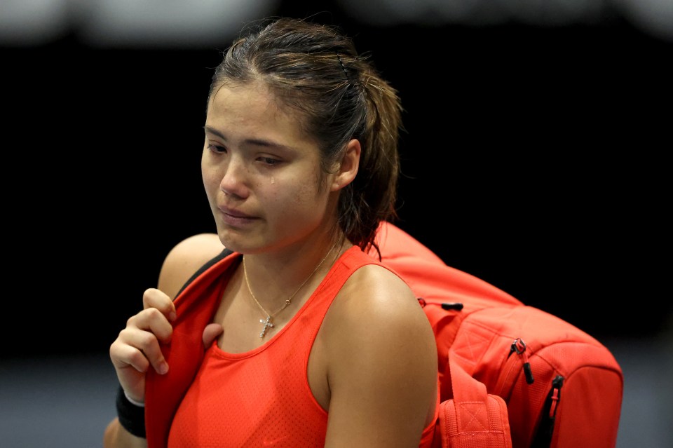 Raducanu left the court in tears