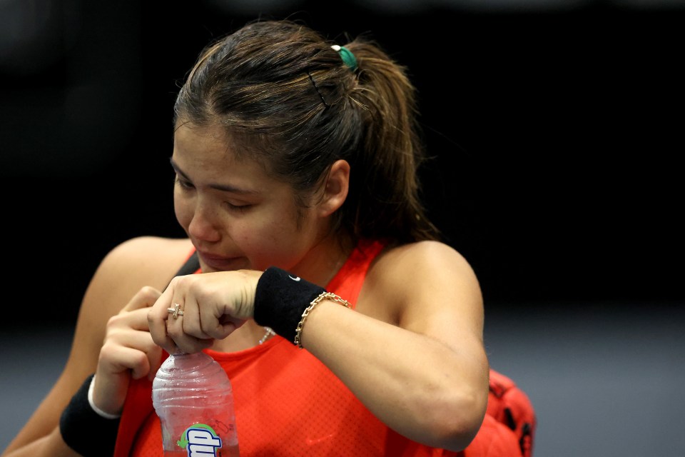 Raducanu was in tears after injuring her ankle