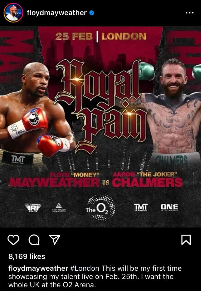 Mayweather has found a new opponent and will showcase his talent in England's capital
