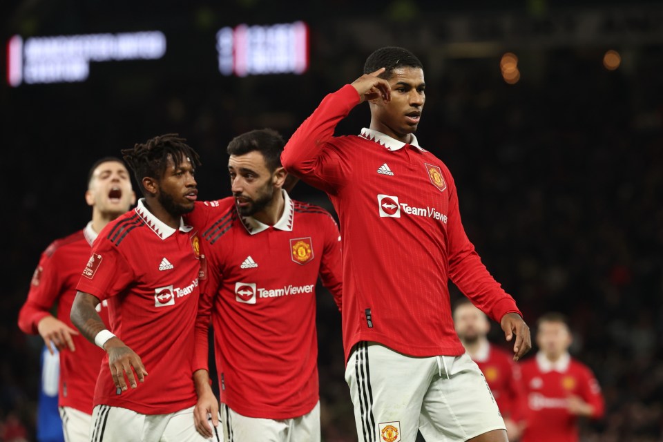 Rashford's celebration includes him pointing at his temple