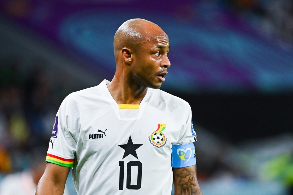 Ayew is on the bench for Ghana