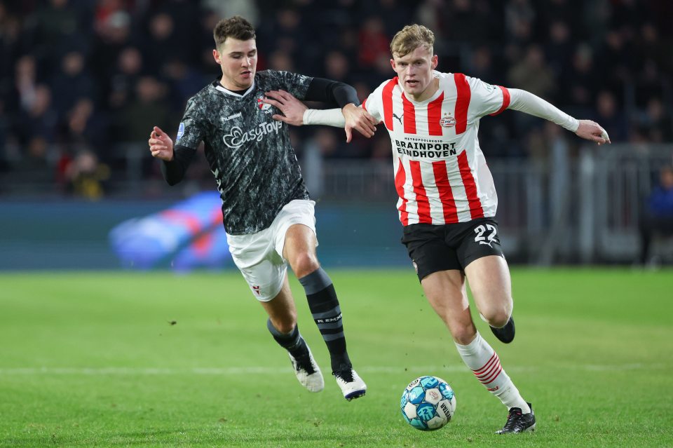 The Everton loanee got on the scoresheet twice as scouts watched him