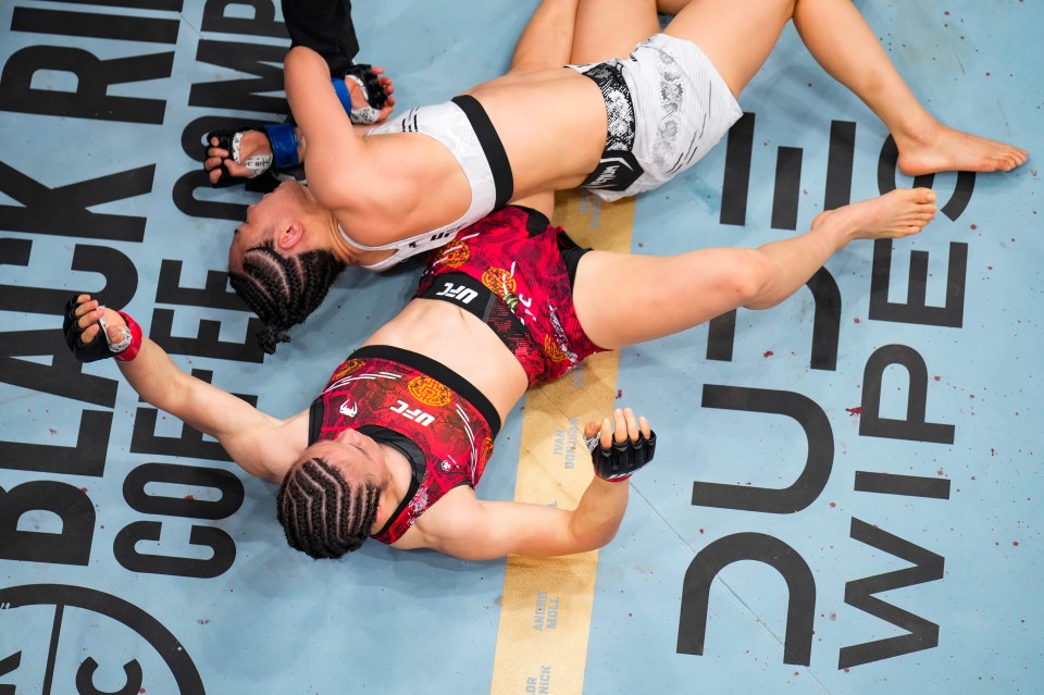 Yan got choked out at the end of the first