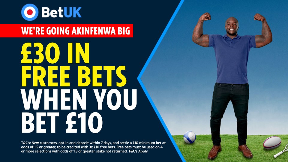New customers can bet £10 and get £30 in free bets with Bet UK