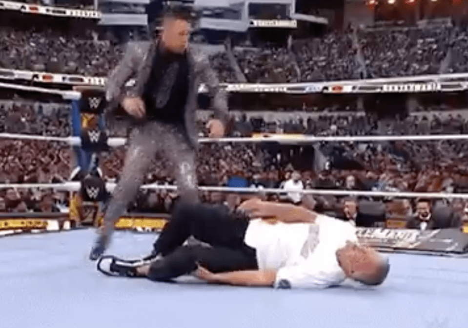McMahon couldn't carry on his segment as he could not stand