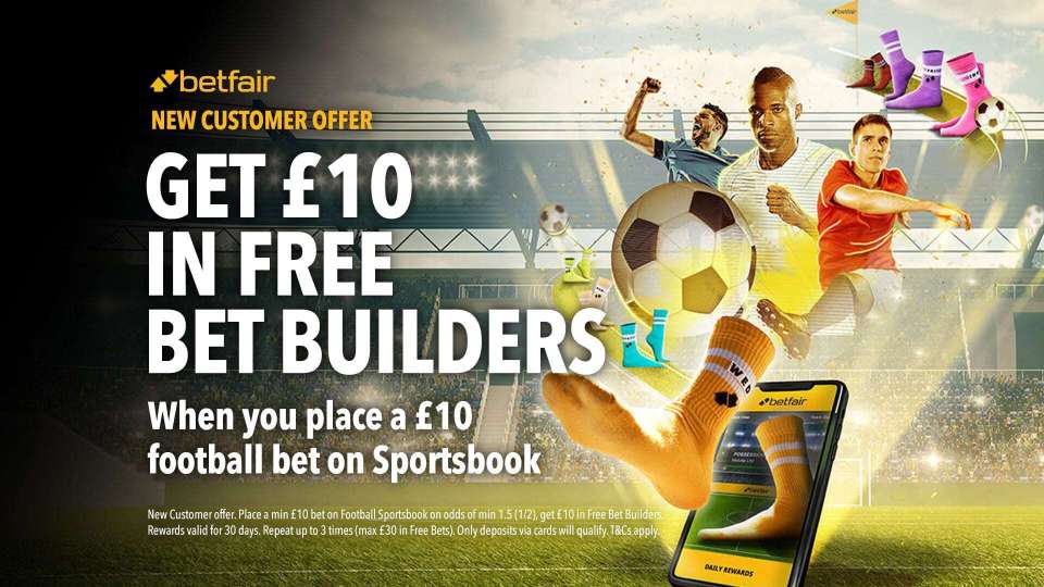 Bet £10 get £10 in free bet builders on Betfair - and you can repeat three times for a total of £30!