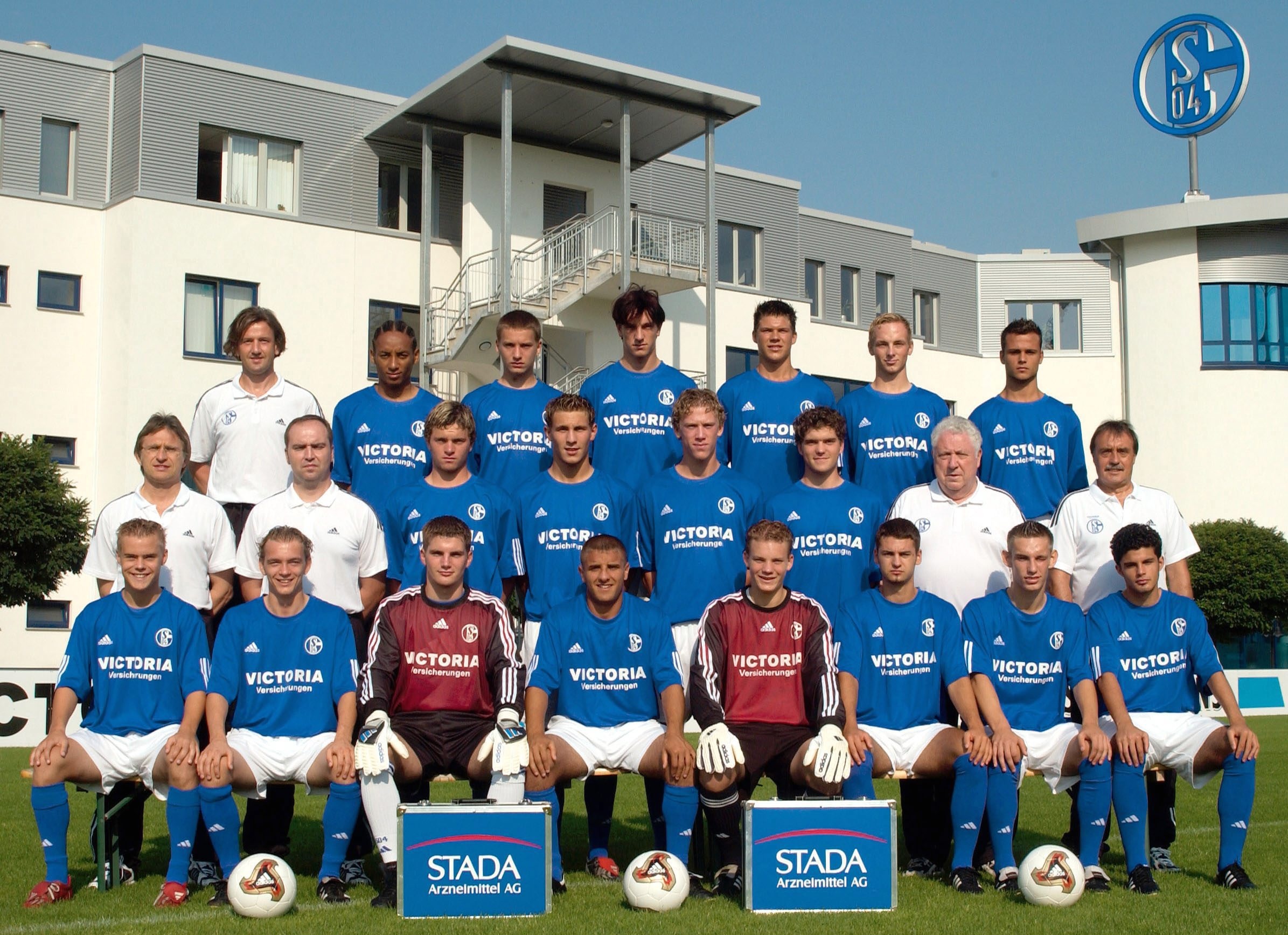 Kamba, top row, second from left, came out of the same Knappenschmiede as Manuel Neuer, bottom row, fourth from right