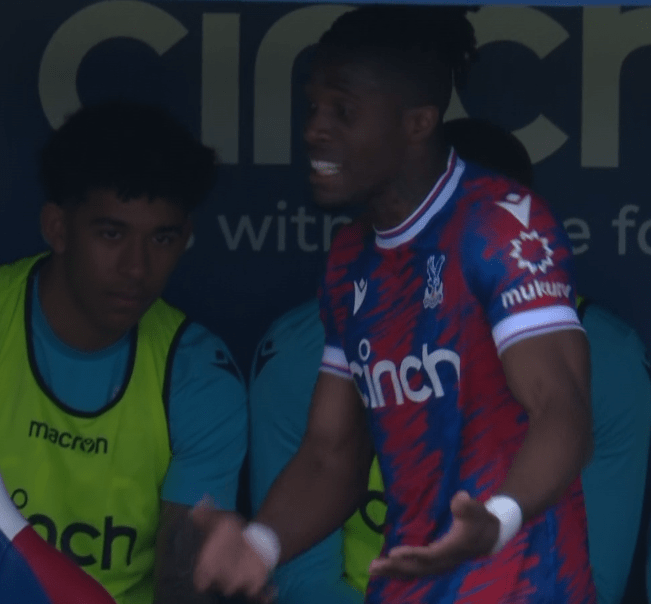 Zaha was not best pleased with being taken off