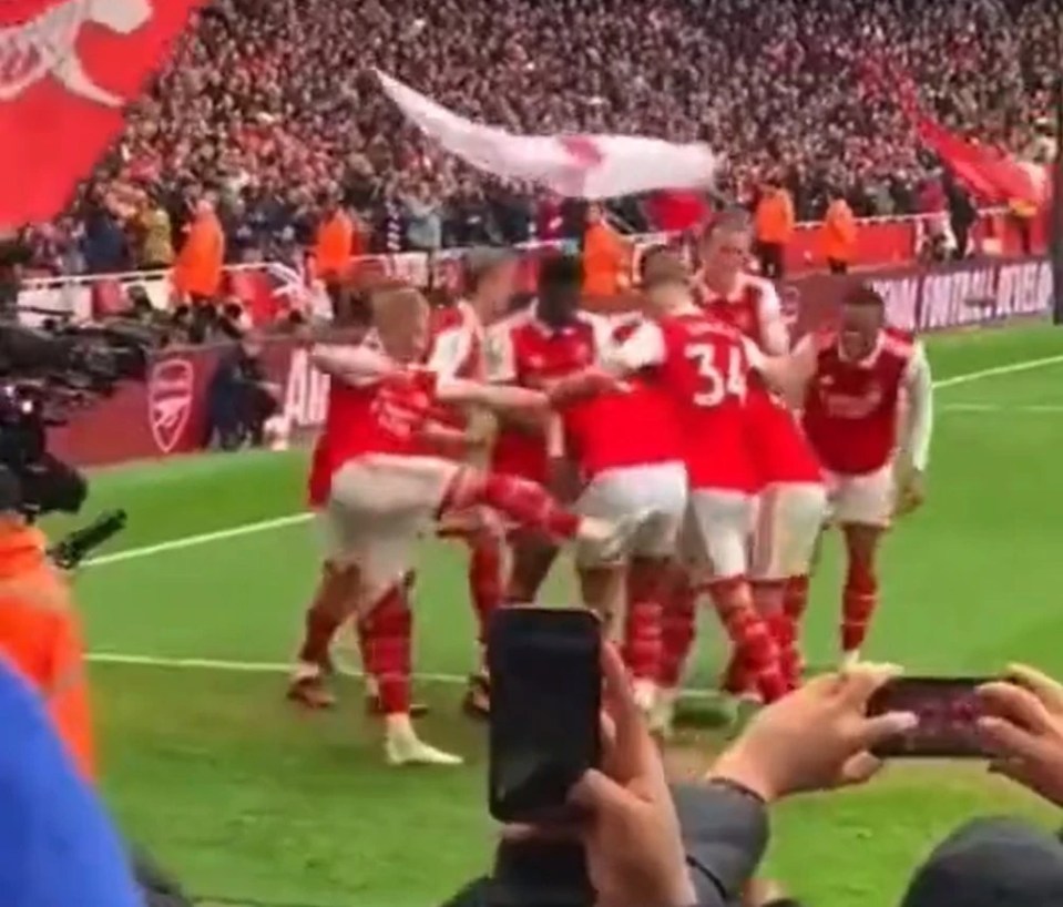 The Ukraine star could then be seen kicking him in the backside
