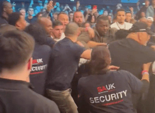 Security stepped in to quickly break things up