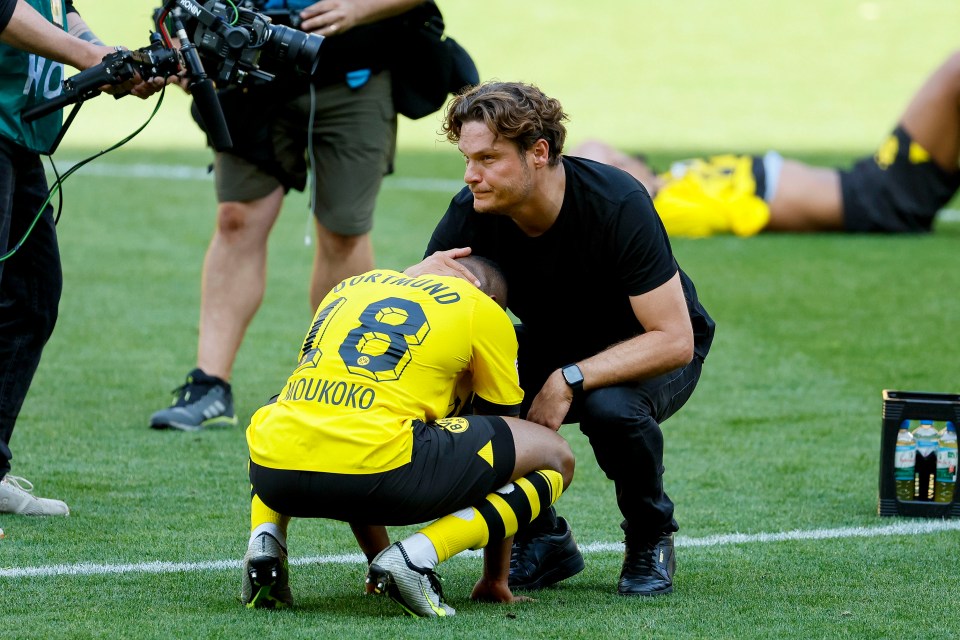 Dortmund's players were distraught after the match