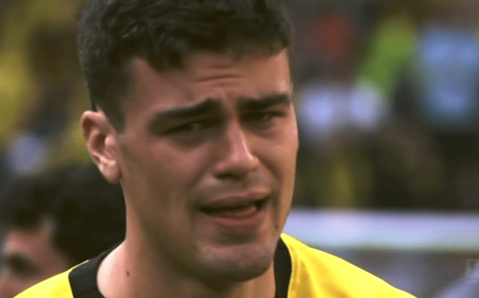 The Dortmund players were inconsolable