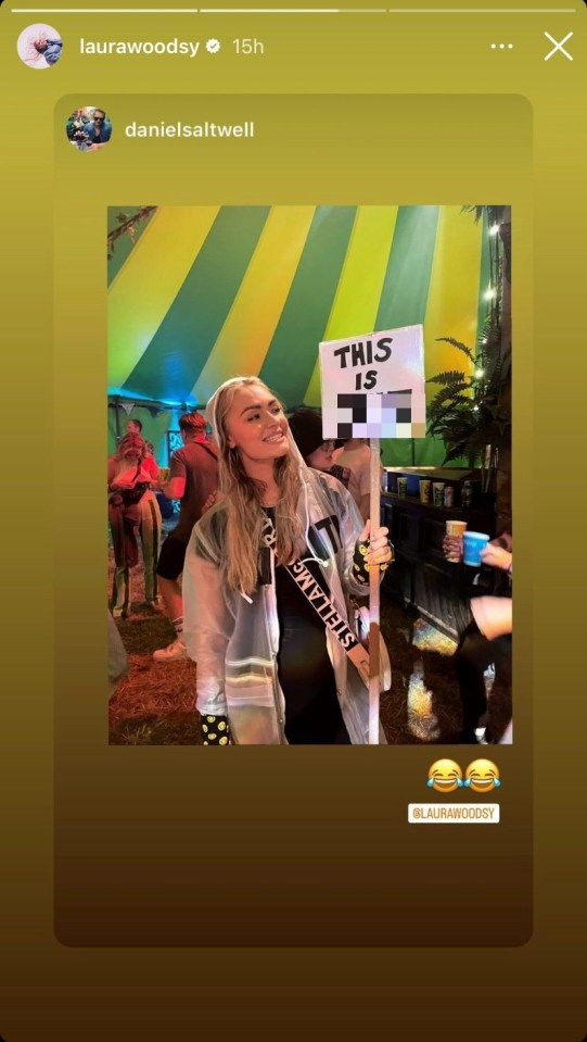 Woodsy posted a picture with a 'this is s***' sign