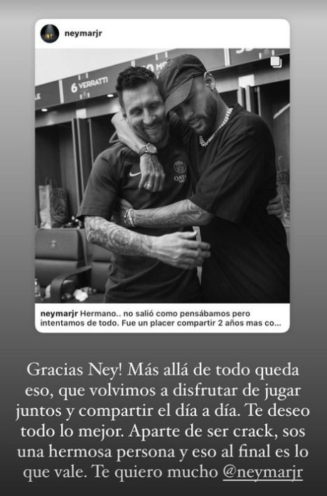 Messi responded to Neymar's message