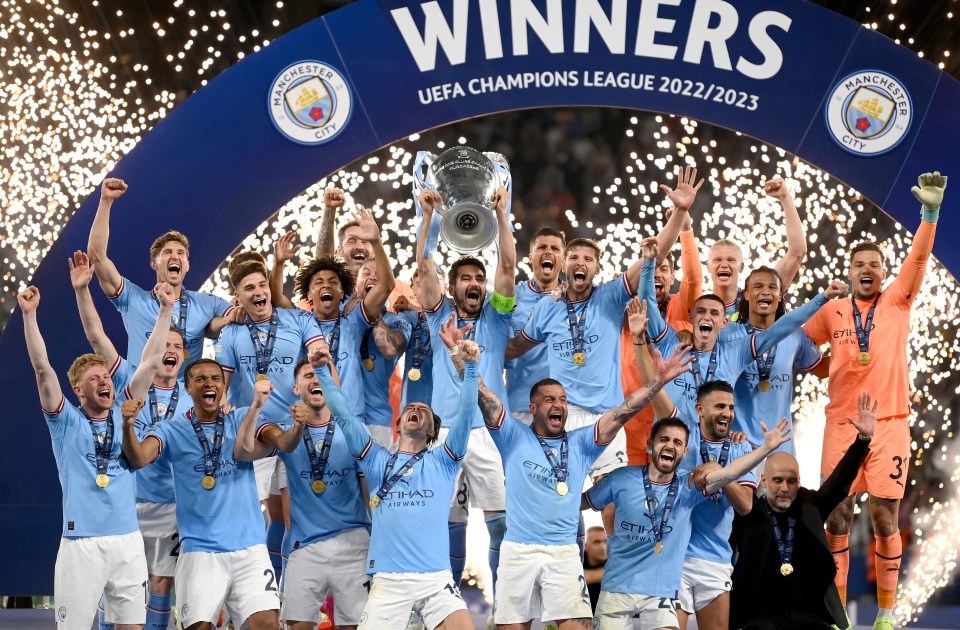 Manchester City finally got their hands on the Champions League trophy