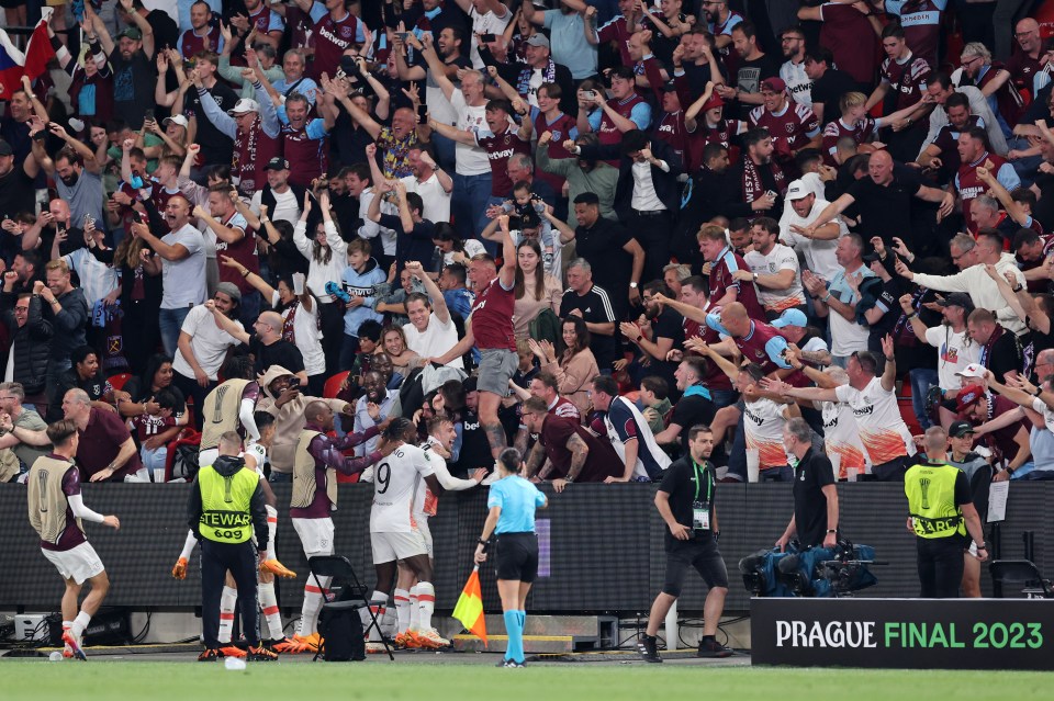 It was pandemonium in the stadium after Bowen fired in his late strike