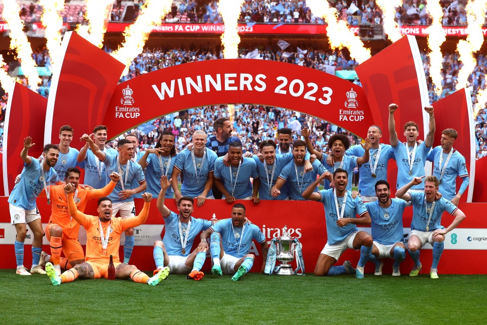 Man City won the FA Cup as part of their historic treble last season