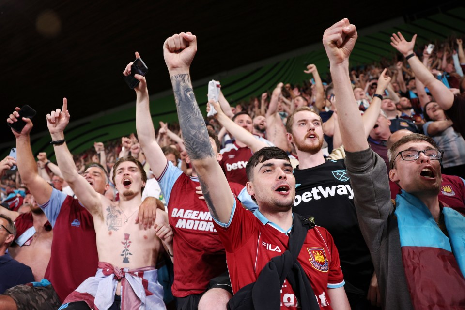 The West Ham fans in Prague will never forget it