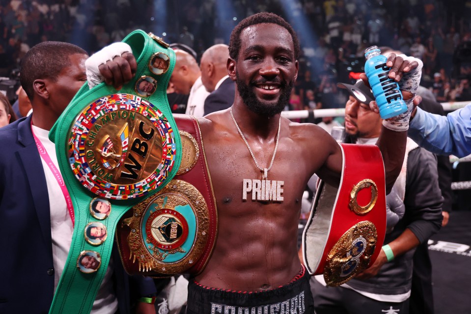 And he now walks away with all four belts at 147lbs