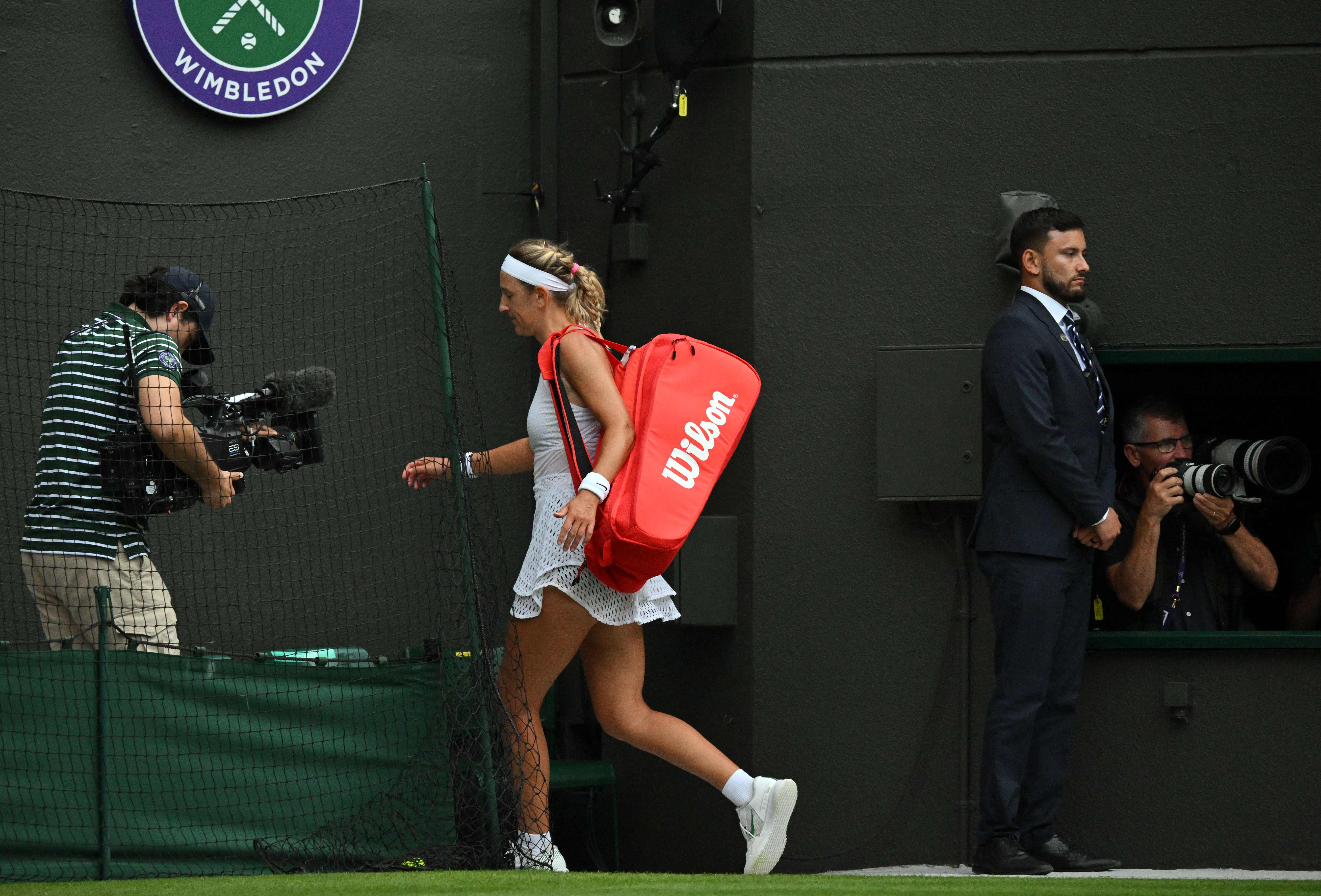 The Belarusian was booed by the crowd as she left court
