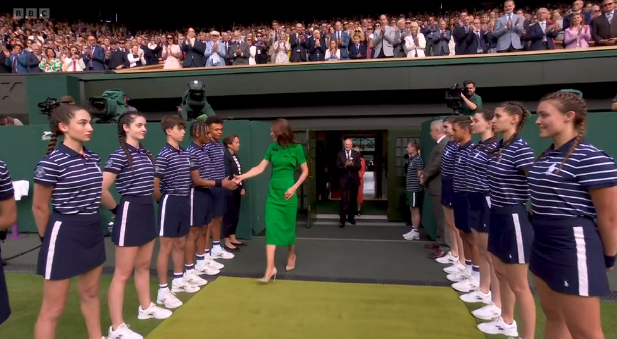 But she skipped the first ball boy