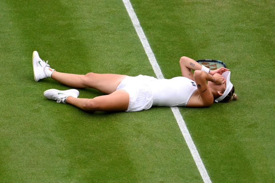 She was overcome with emotion when she landed match point