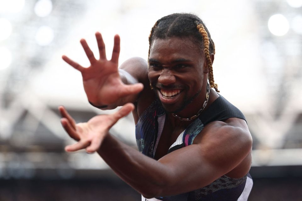 Everybody knows Bolt's signature victory pose, and Lyles has his own - performing the famous  'Hadoken' punch from Street Fighter